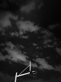 Low angle view of basketball hoop against sky