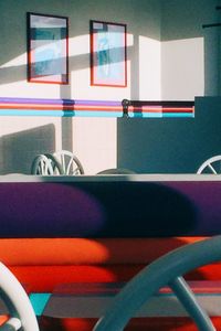 View of train on road