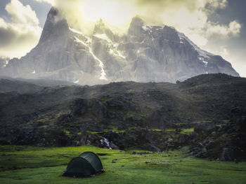 Scenic view of mountains against sky