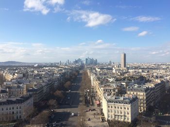 High angle view of cityscape against sky