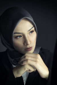 Close-up portrait of a young woman