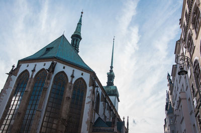 Low angle view of buildings against sky