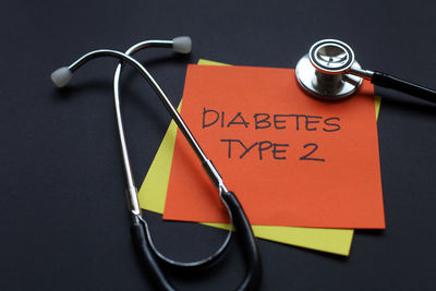 Close-up of text on black background