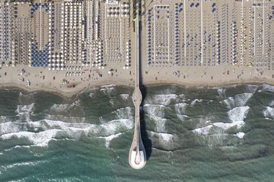 Aerial photographic documentation of the lido di camaiore toscany italy pier