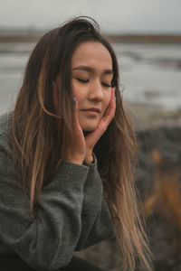 Portrait of young woman