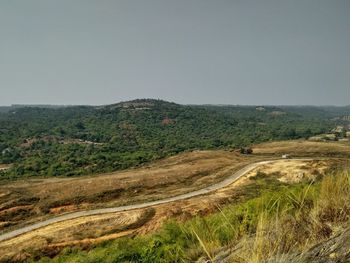 Scenic view of landscape against clear sky