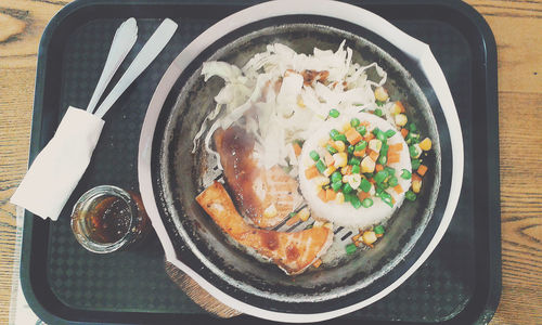 Close-up of served food