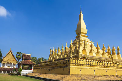 Phra that luang landmark and travel destinations in vientiane, laos