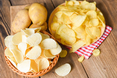 High angle view of food on table