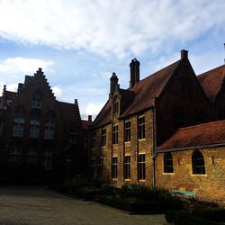 Low angle view of buildings in town