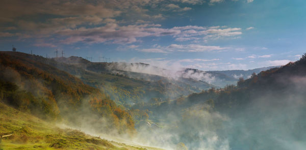 Scenic view of mountains against sky