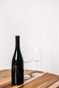 Close-up of wineglass on table