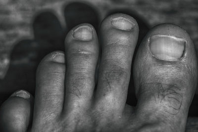 Close-up of human toes