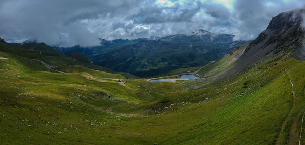 Scenic view of mountains against sky