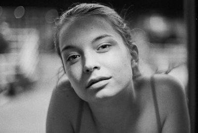 Close-up portrait of young woman