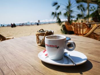 Close-up of coffee on table