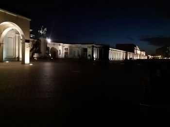 Illuminated building at night