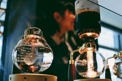 Close-up of wine glass on table