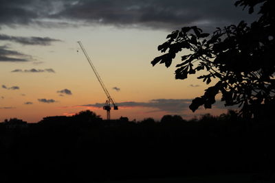 Silhouette trees against sky during sunset