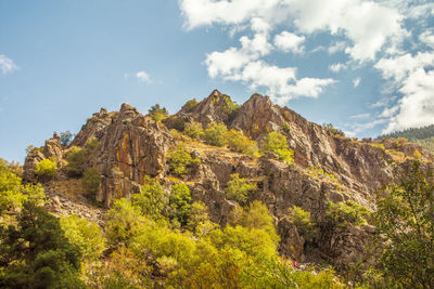 Low angle view of mountain against sky