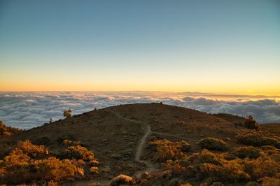 Scenic view of landscape during sunset