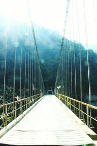 View of footbridge over river