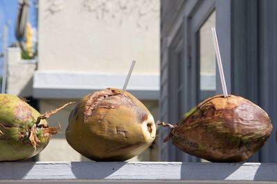 Close-up of fruits on table