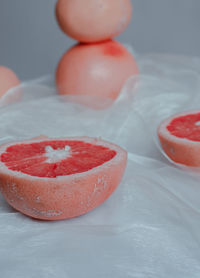 High angle view of orange on table