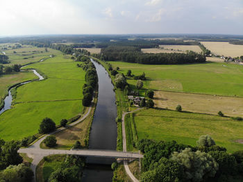 High angle view of landscape against sky