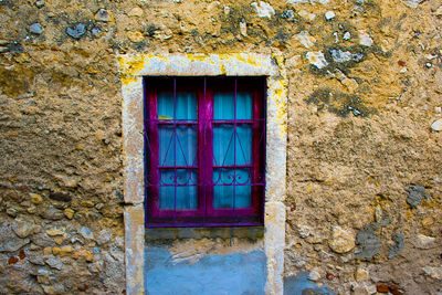 Closed door of building