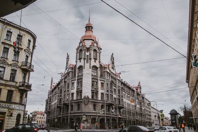 Low angle view of buildings in city