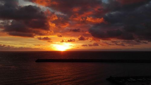 Scenic view of sea during sunset