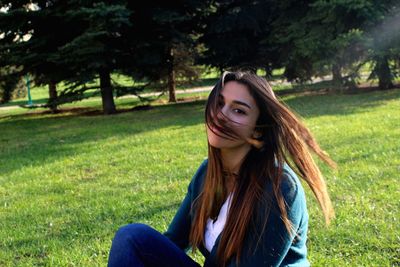 Portrait of beautiful young woman