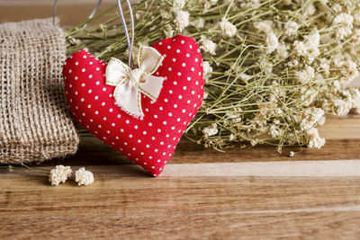 Close-up of christmas decoration on plant