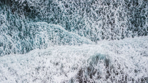 Full frame shot of water flowing over land