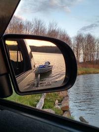 Reflection of clouds in river