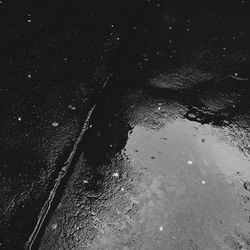 Reflection of clouds in water at night