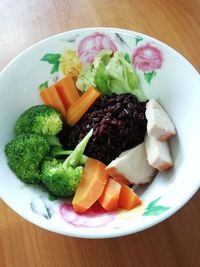 Close-up of salad served in plate