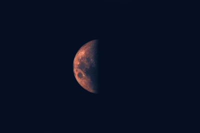 Close-up of moon against clear sky at night