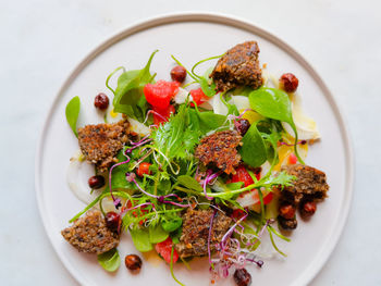 High angle view of salad in plate