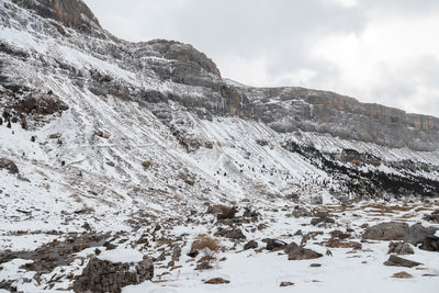 Snow covered mountain against sky