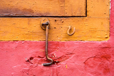 Close-up view of door