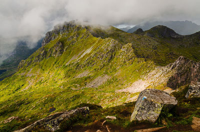 Scenic view of mountains against sky