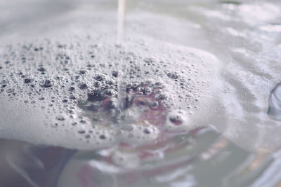 Close-up of bubbles in water