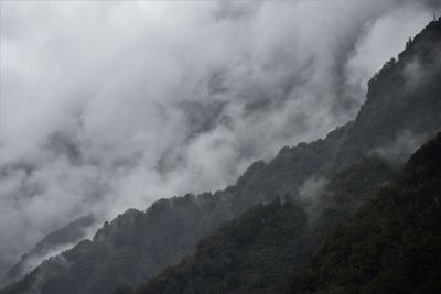 Low angle view of mountains against sky