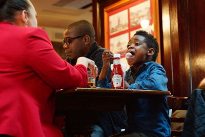 Men sitting at restaurant