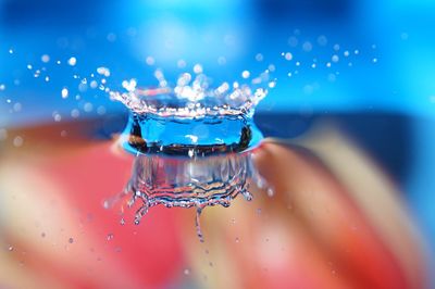 Close up of bubbles against blurred background