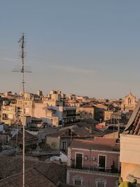 High angle view of townscape against sky