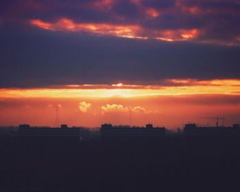 Scenic view of cloudy sky at sunset