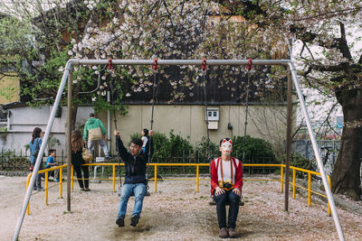 Girl standing in playground